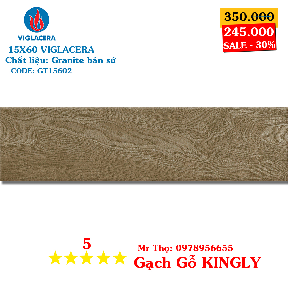 Gạch giả gỗ viglacera 15x60 GT15602